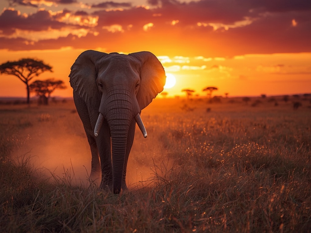Savanna Sentinel at Sunset