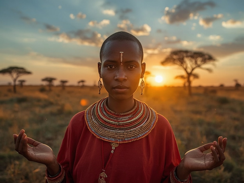 Savannah Sunset: Maasai Elegance