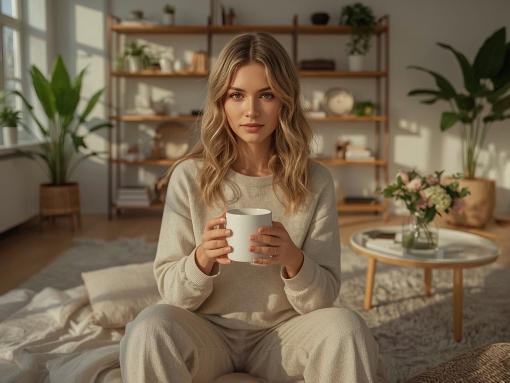 Scandinavian Serenity: Modern Living Room with Natural Elegance