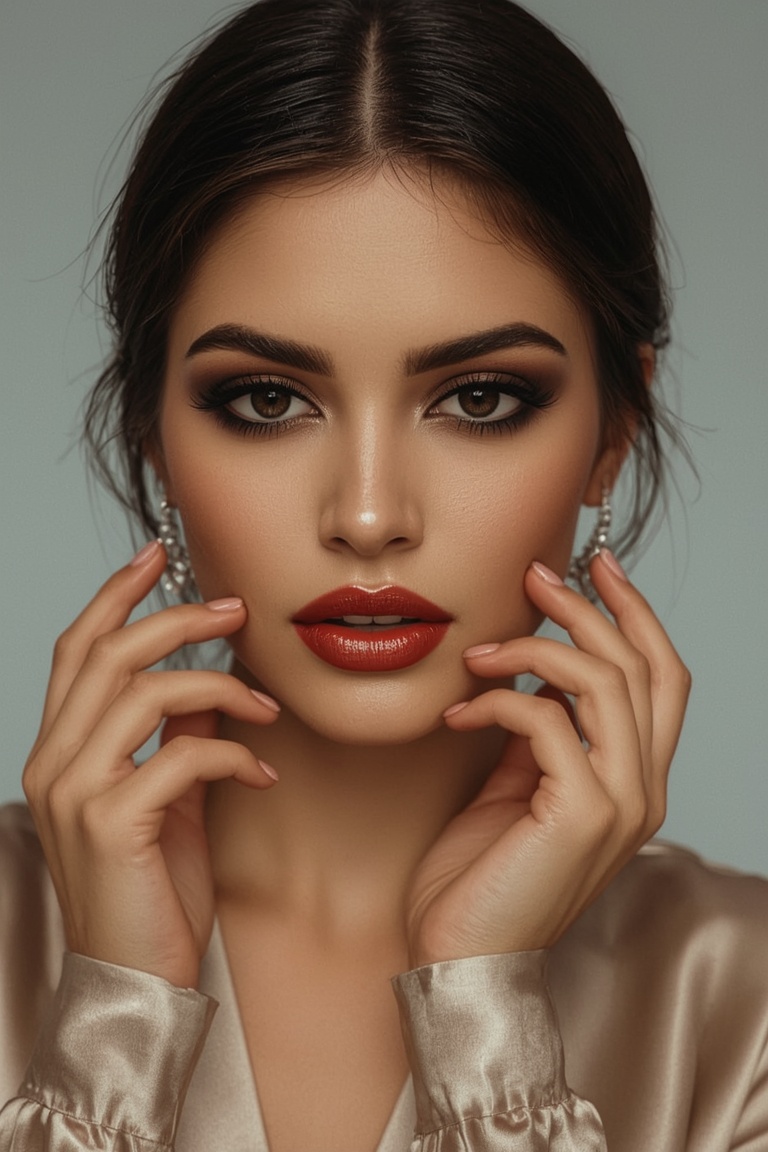 Scarlet Elegance: A Bold Makeup Statement