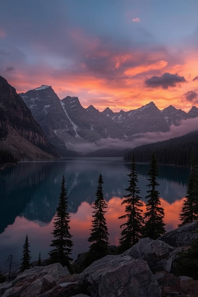 Serene Alpine Sunset