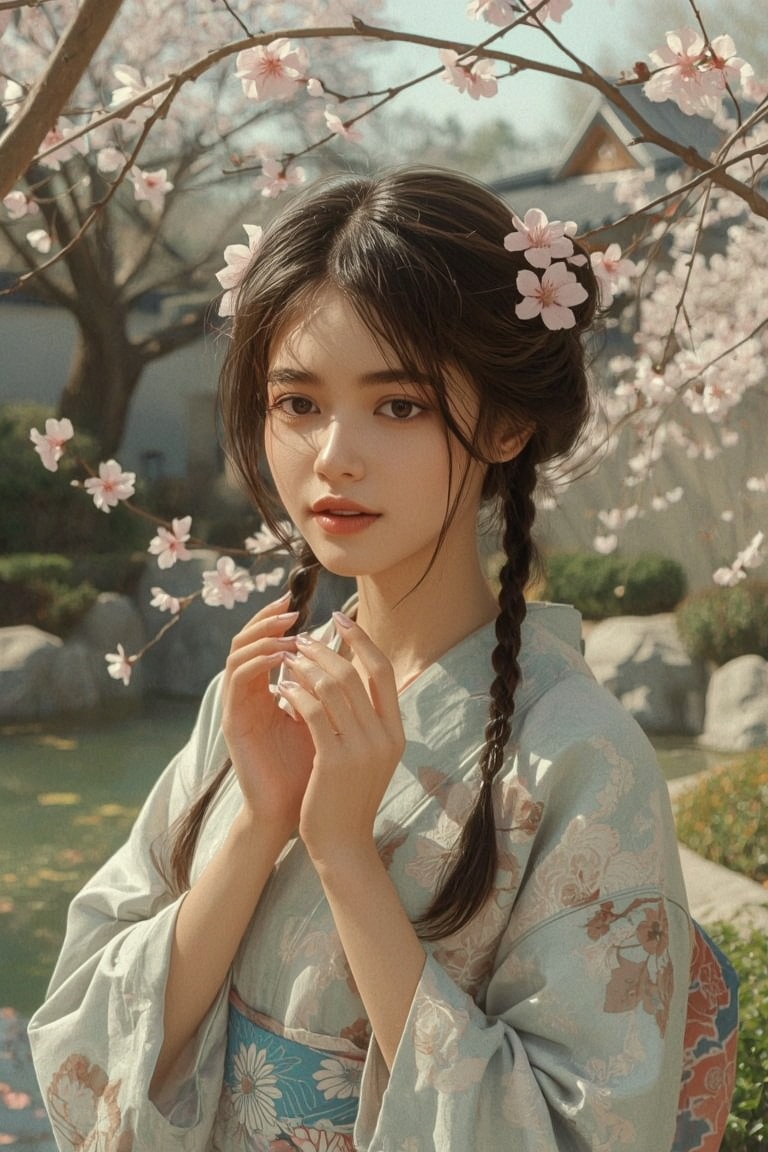 Serene Japanese Garden Portrait