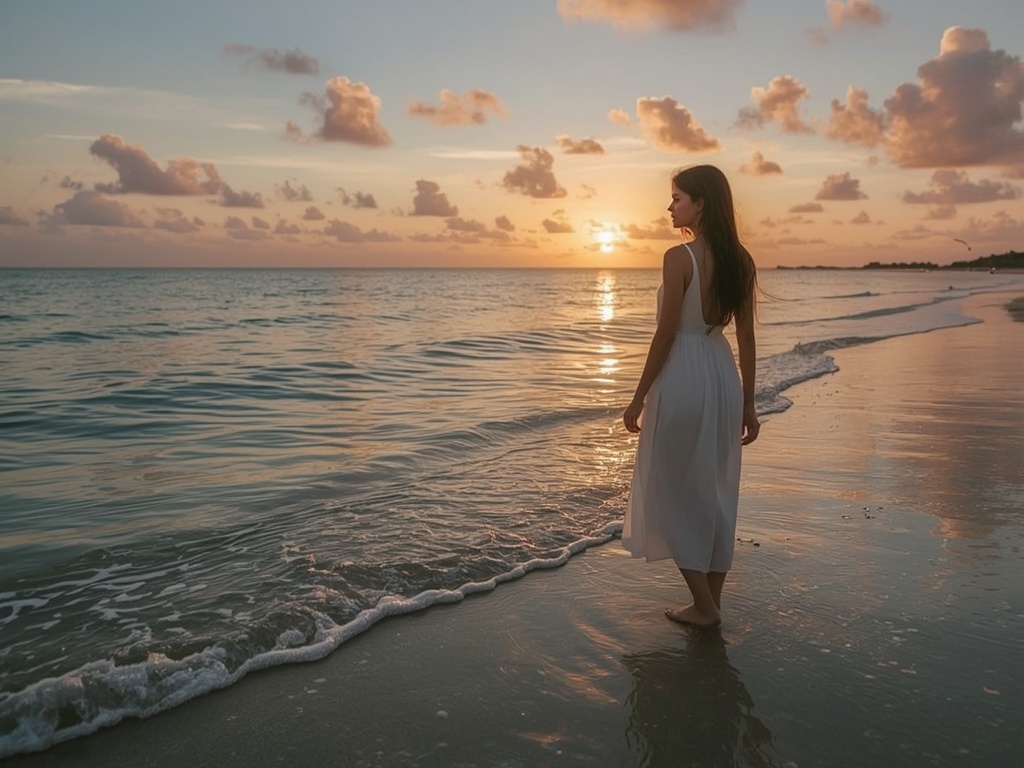 Serenity at Shore: A Sunset Reverie