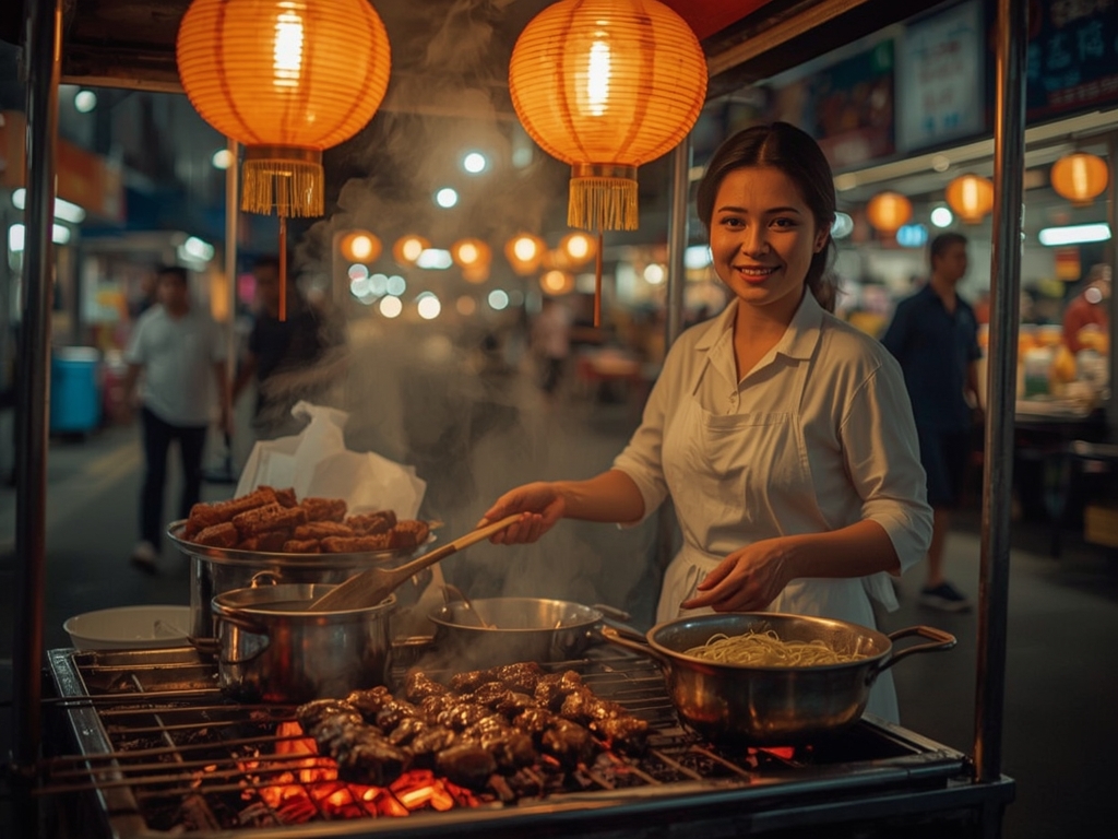Sizzling Night Market Street Food