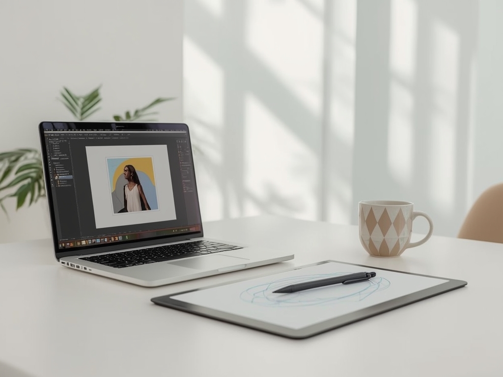 Sleek Workspace: Digital Design Haven