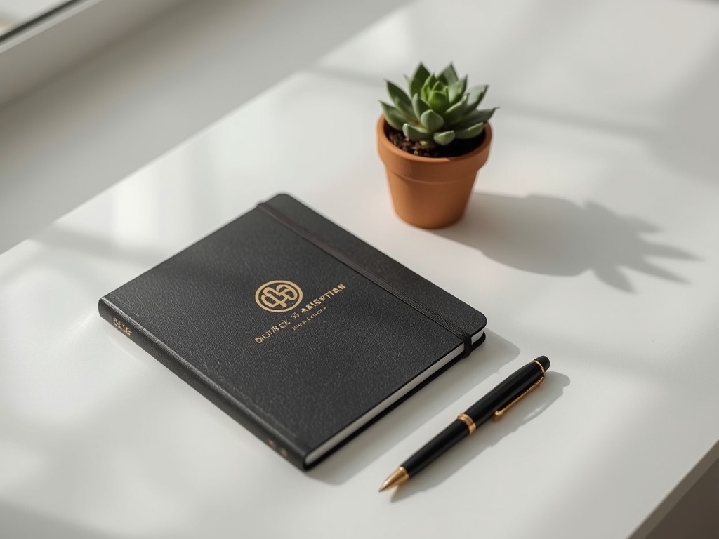 Sophisticated Simplicity: Minimalist Branding Desk Setup