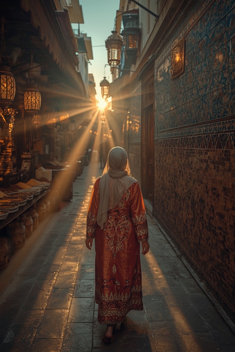 Spice and Lanterns at Dusk: An Alley in the Old City