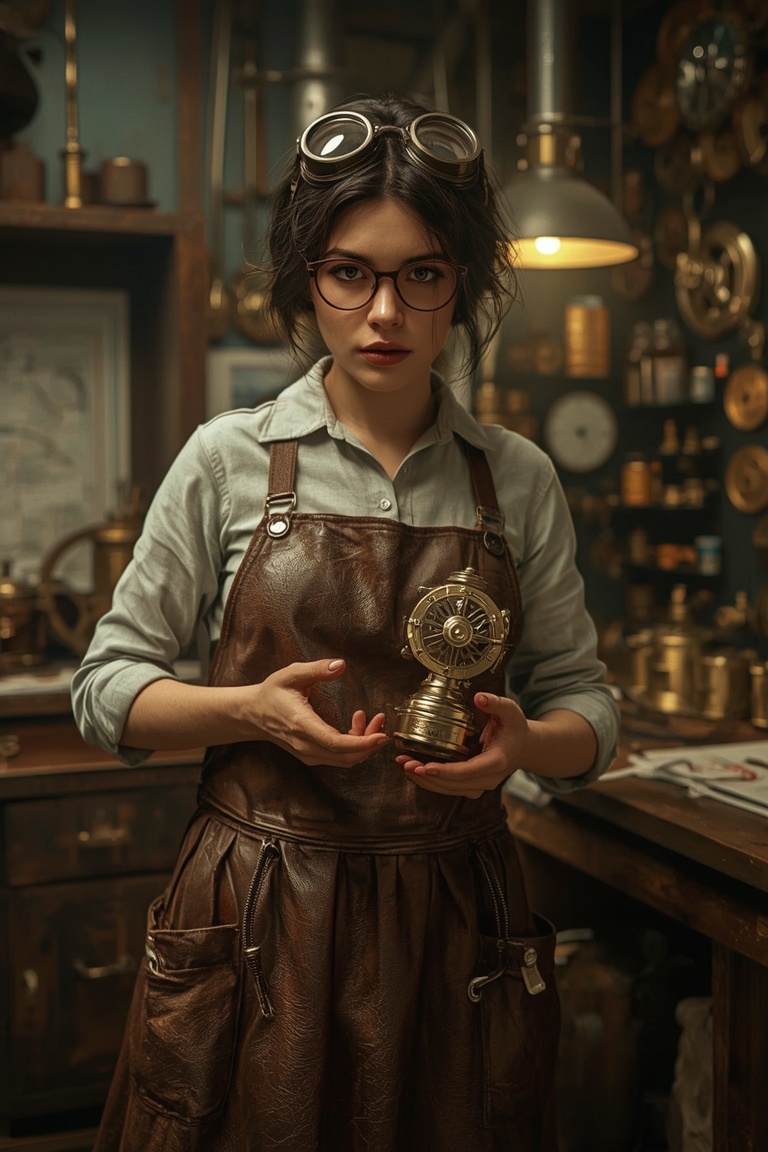 Steampunk Inventor at Work