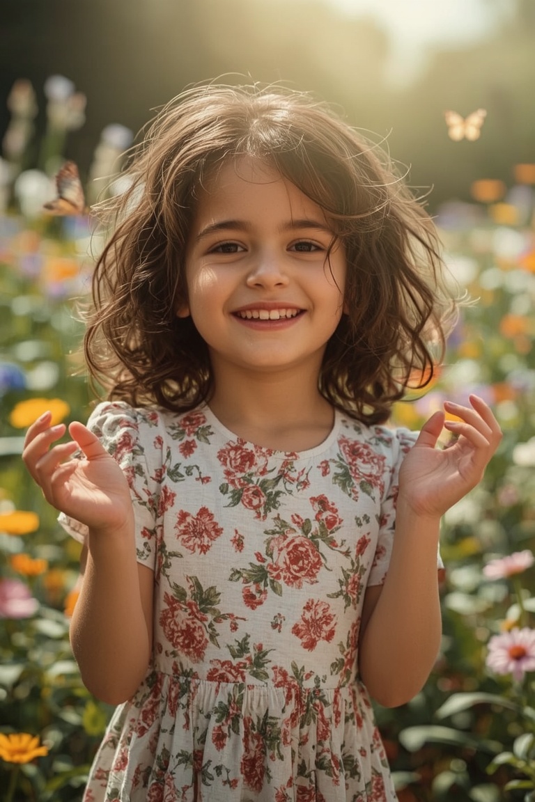 Sunlit Laughter in the Garden