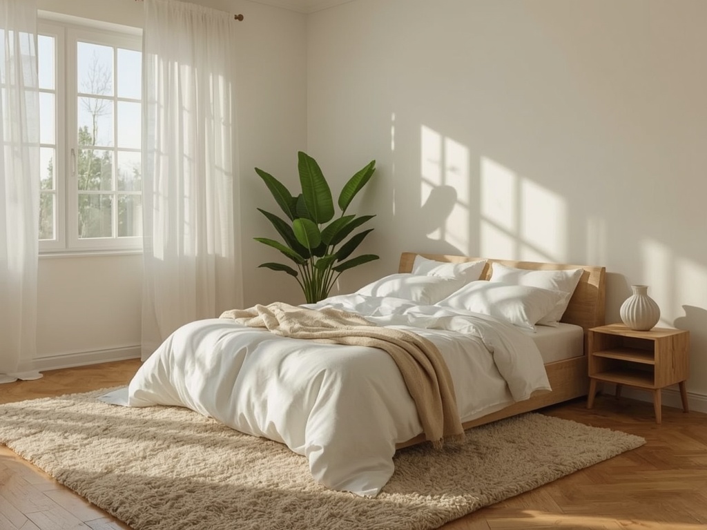 Sunlit Serenity: Minimalist Bedroom Retreat