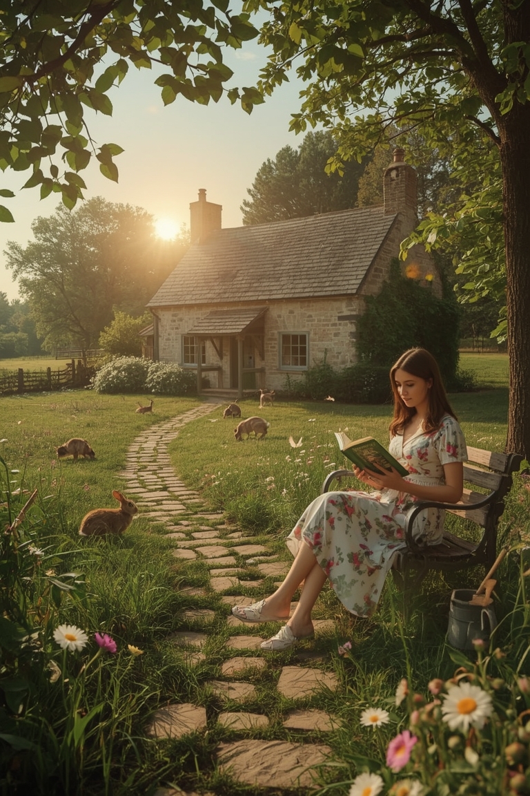 Sunset Serenity in the Meadow