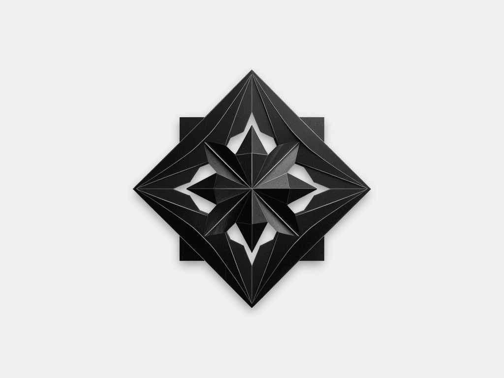 Symmetrical Geometric Logo - Minimalist Polygon Design