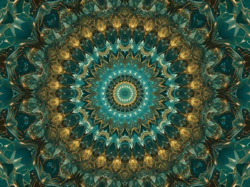 Teal and Gold Geometric Dreamscape