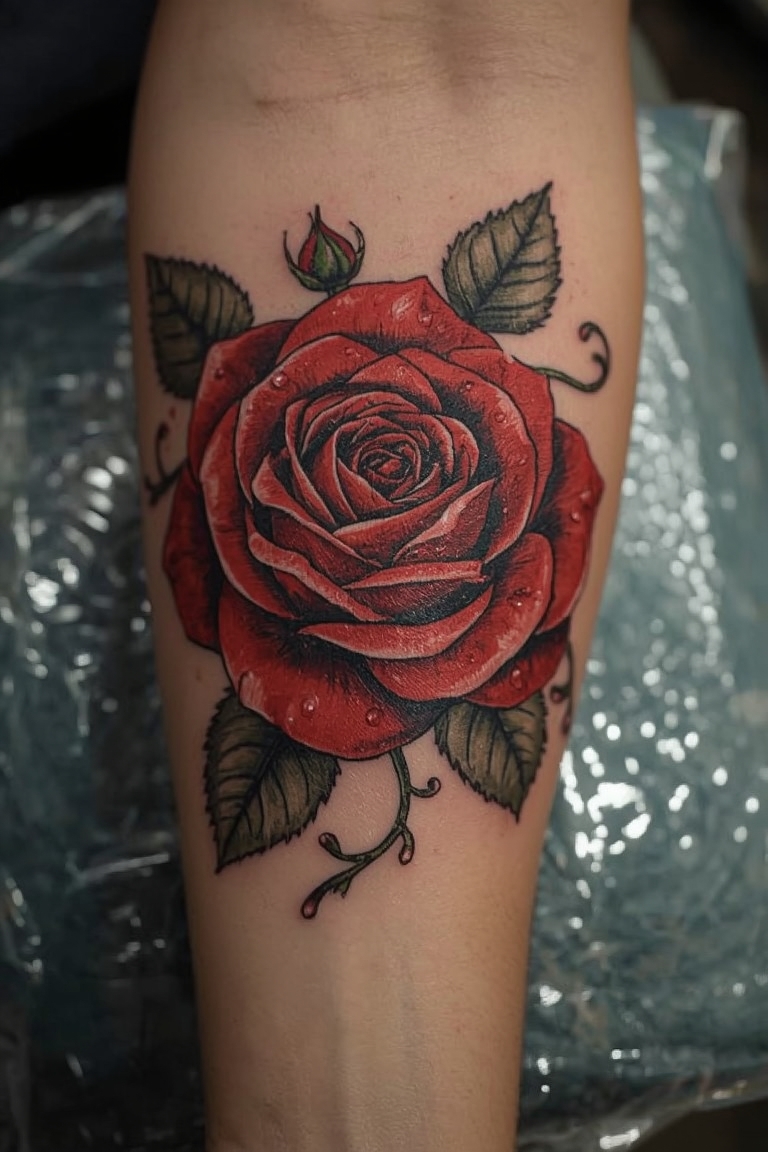 Timeless Rose Tattoo
