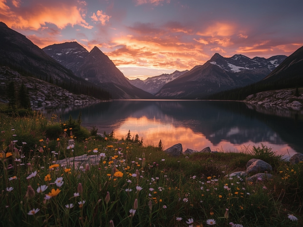 Twilight Reflections: A Mountain Serenade