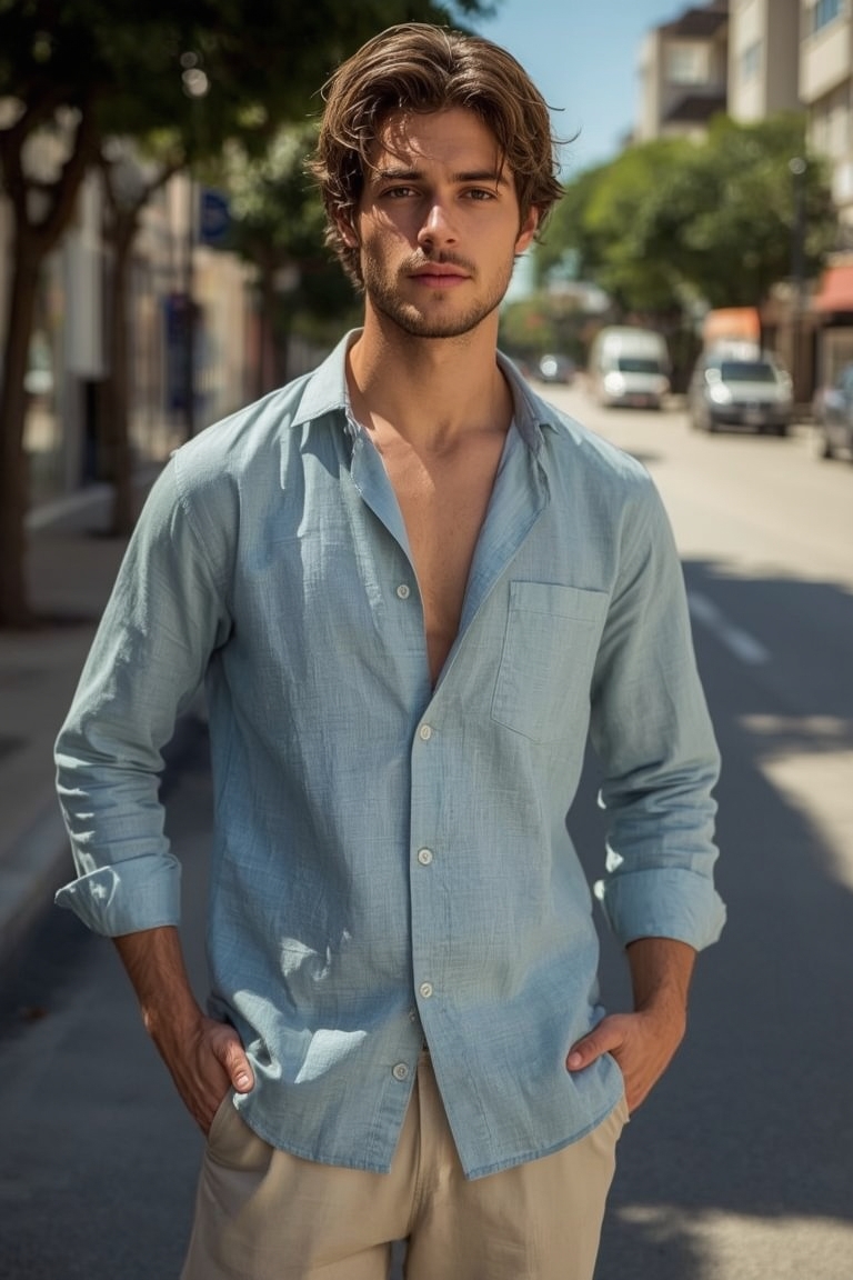 Urban Breeze: Casual Linen Elegance