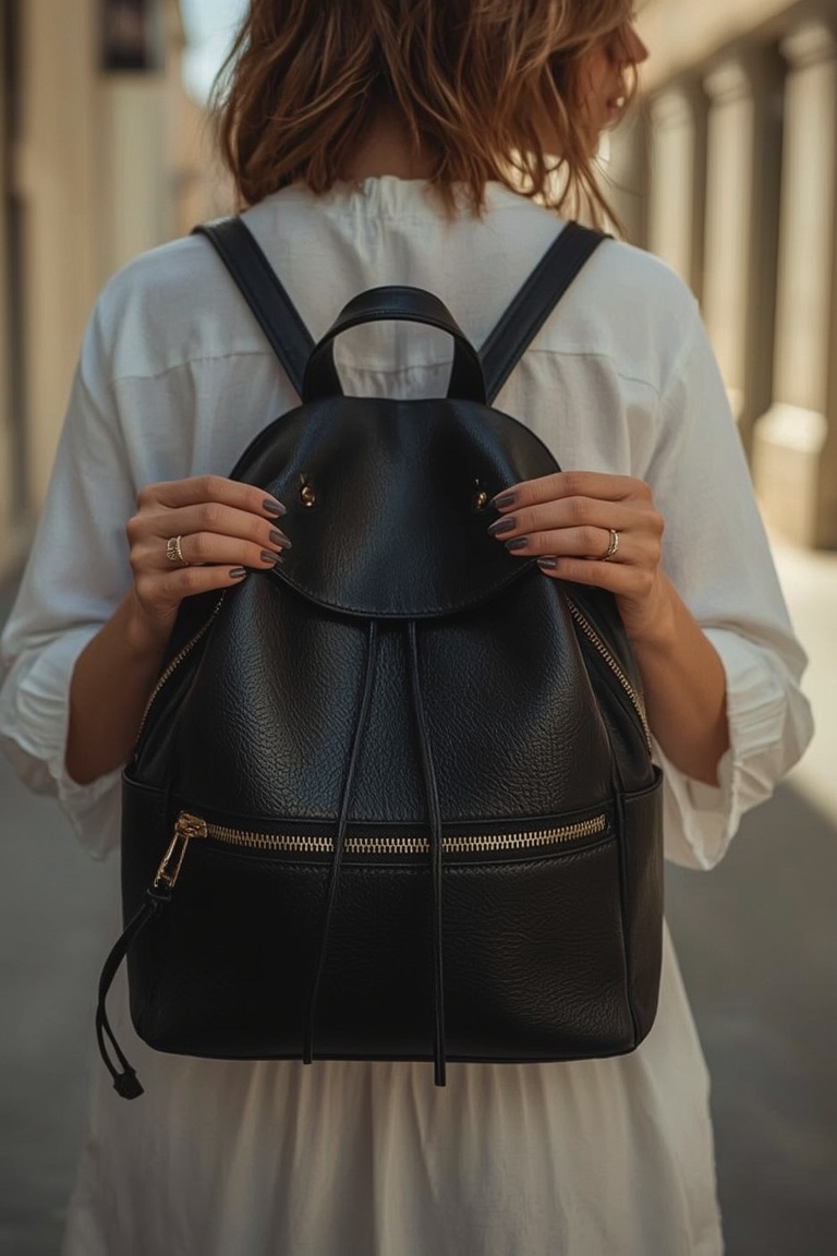 Urban Edge: The Minimalist Leather Backpack