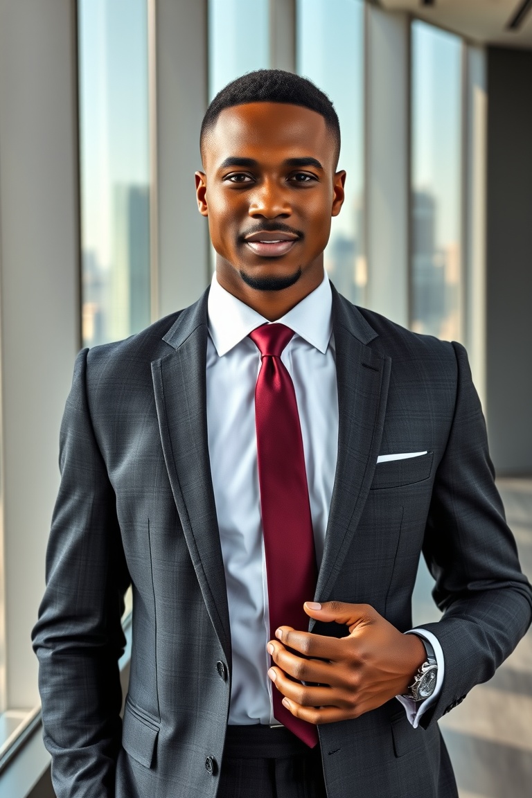 Urban Elegance: Tailored Charcoal Suit