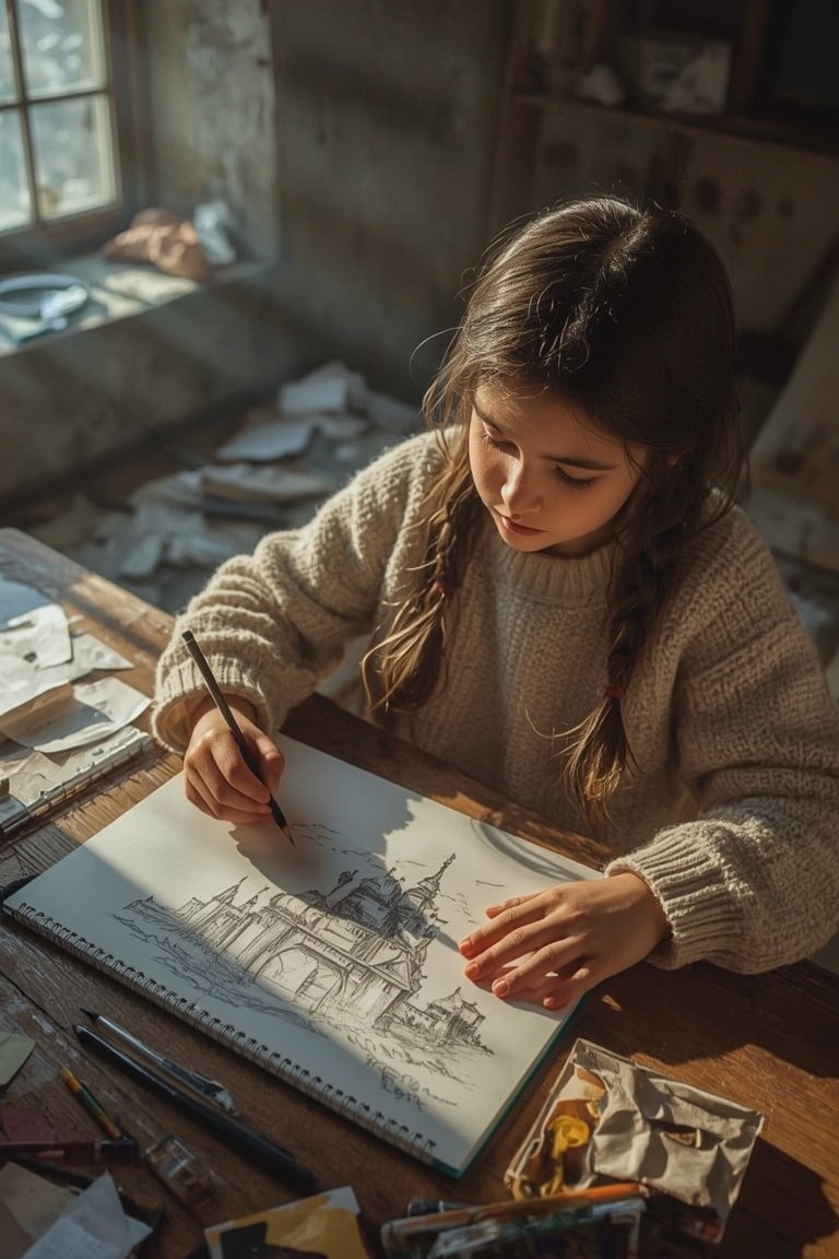 Whimsical Dreams: Sketching Castles in the Attic
