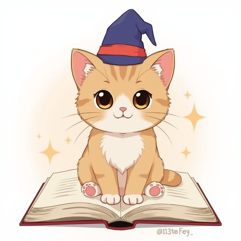 Whimsical Wizard Cat