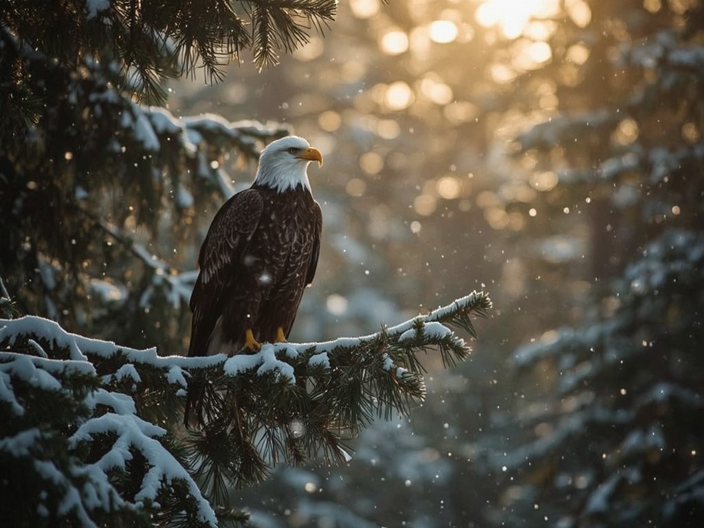 Winter Majesty: Eagle in the Snow
