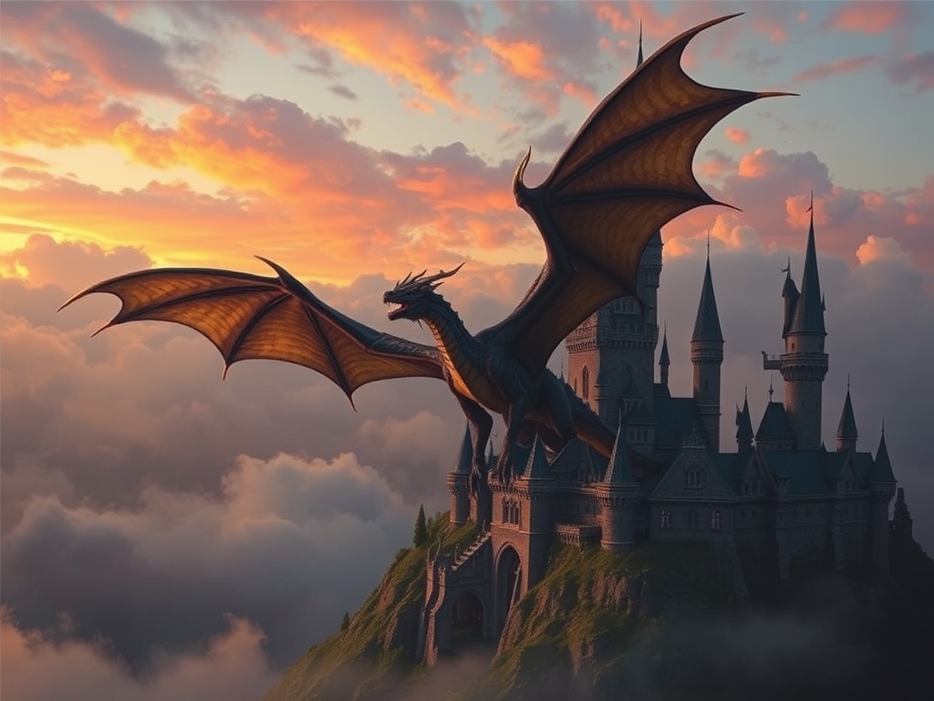 Dragon Over Castle